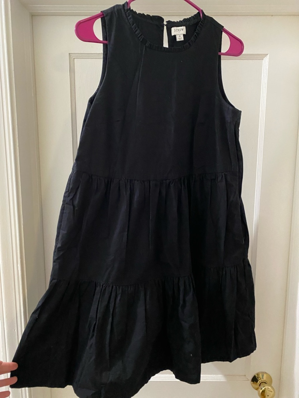 J. Crew Black Sleeveless Tiered A-Line Dress